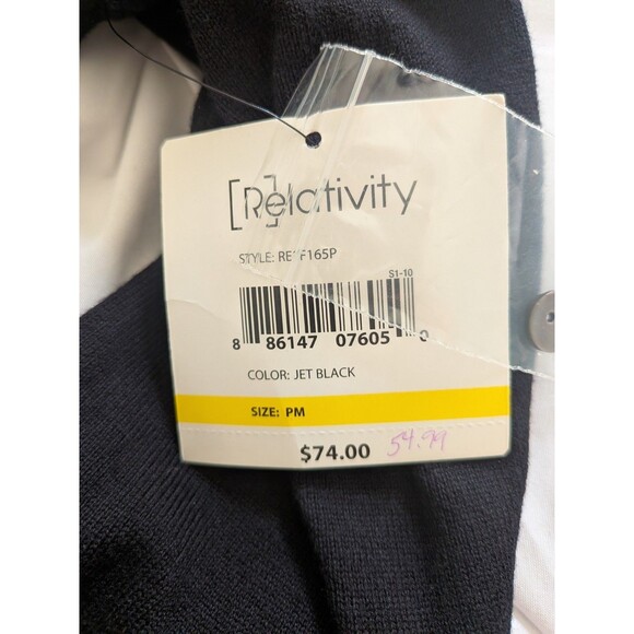 NEW tags Relativity Cardigan Women Petite M Black Embellished Satin Trim Sweater - Picture 4 of 11